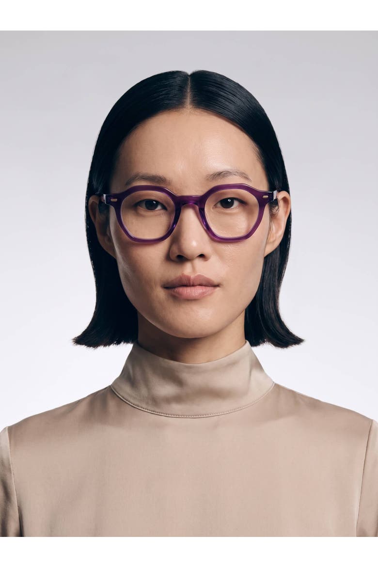Haze 46mm Geometric Eyeglasses, Alternate, color, Smoked Violet