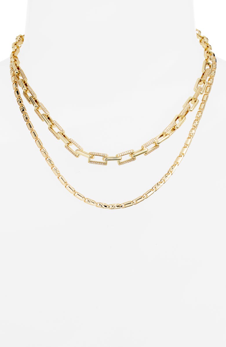Nordstrom Pavé Link Layered Necklace, Alternate, color,