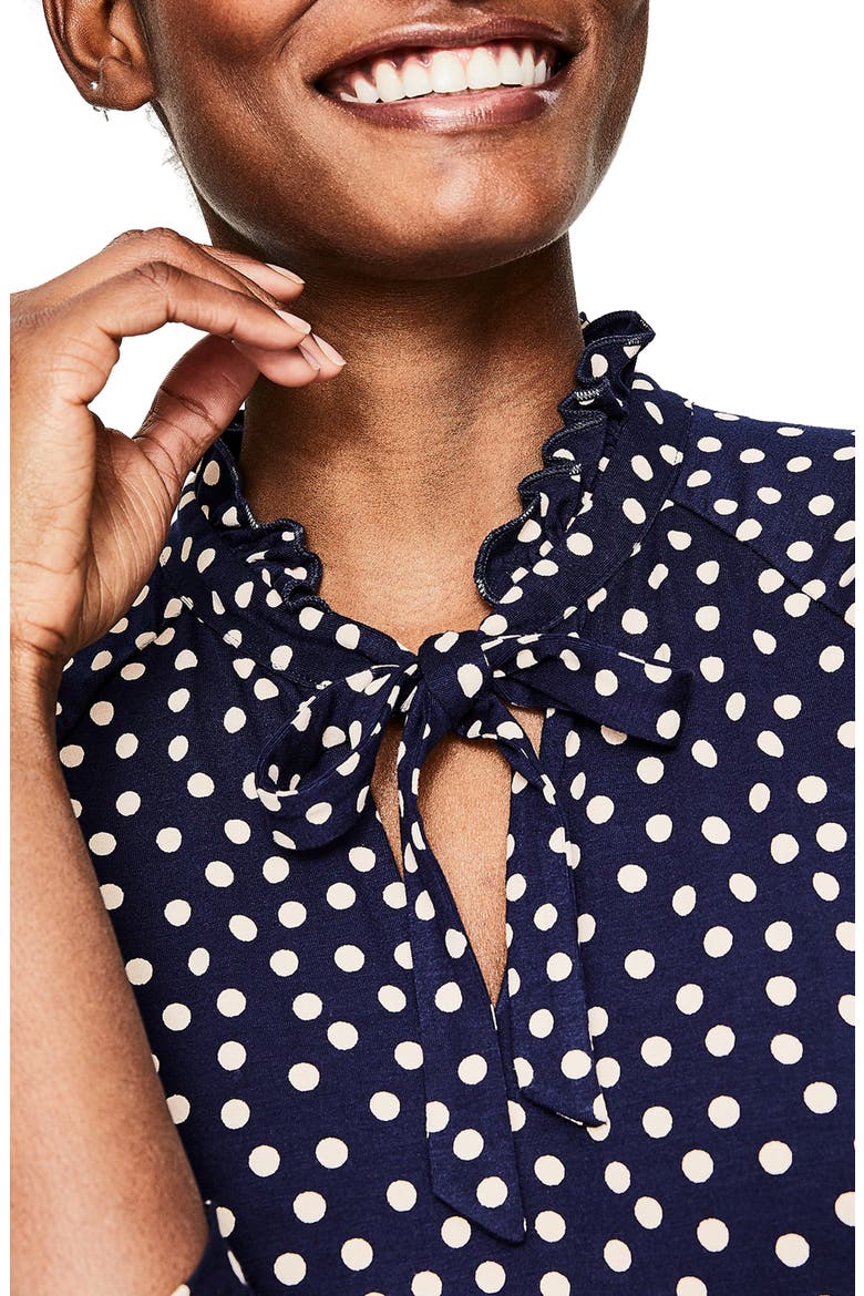 Rosa Scattered Spot Jersey Midi Dress, Alternate, color, NAVY/ MILKSHAKE SCATTERED SPOT