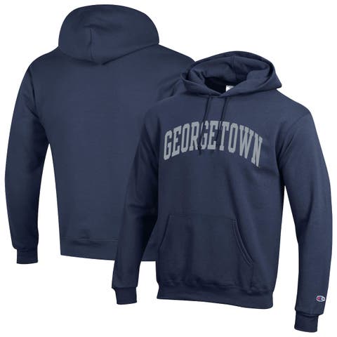 Men's Champion  Navy Georgetown Hoyas Basic Arch Fleece Pullover Hoodie