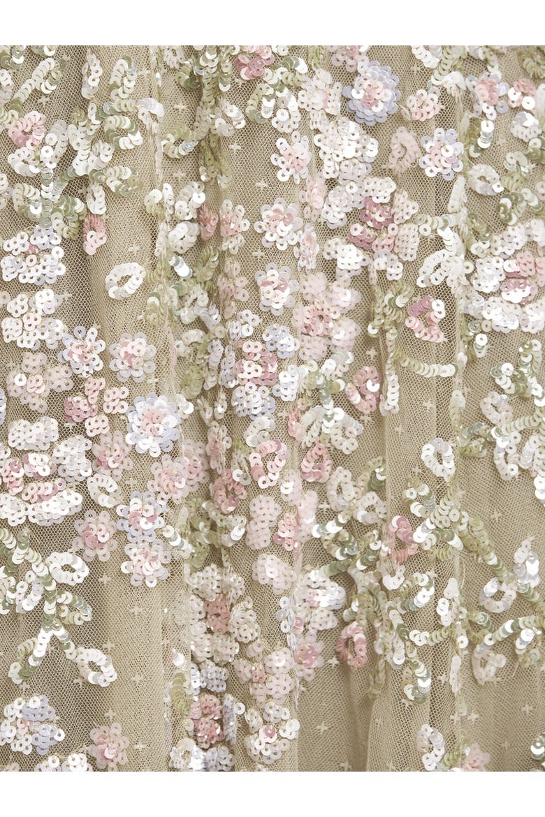 Dream Garland Strapless Gown, Alternate, color, Aloe/Multi