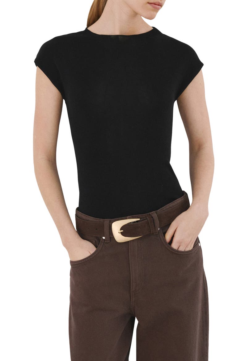 Cutout Back Sweater, Main, color, BLACK