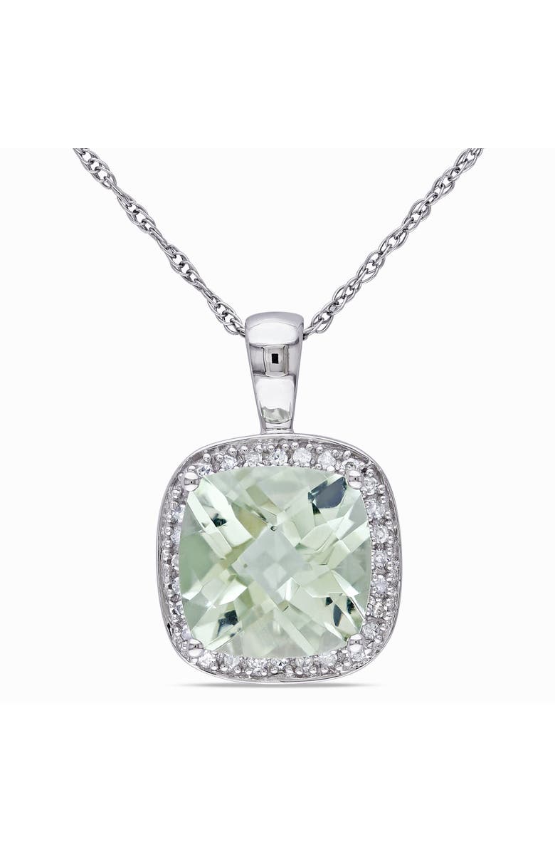 Julianna B. Diamond Halo Pendant Necklace 10k, Main, color, 
