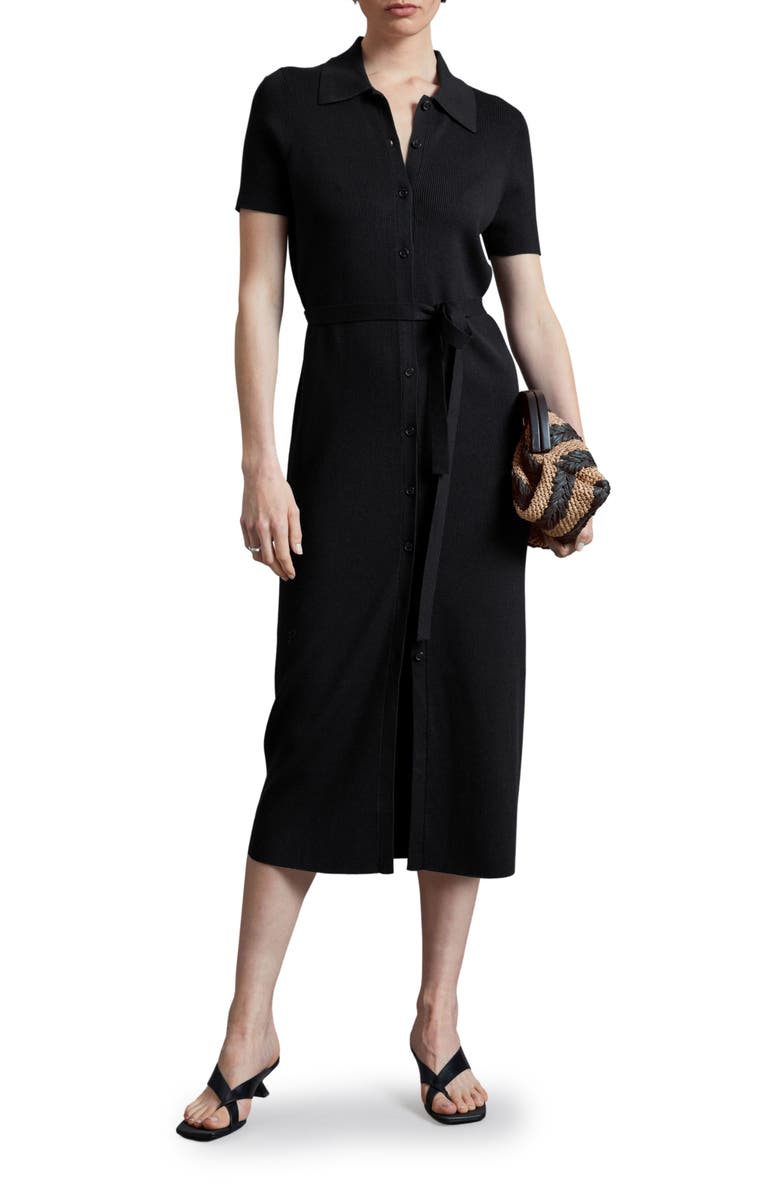 & Other Stories Lovely Tie Waist Knit Midi Dress, Main, color, 