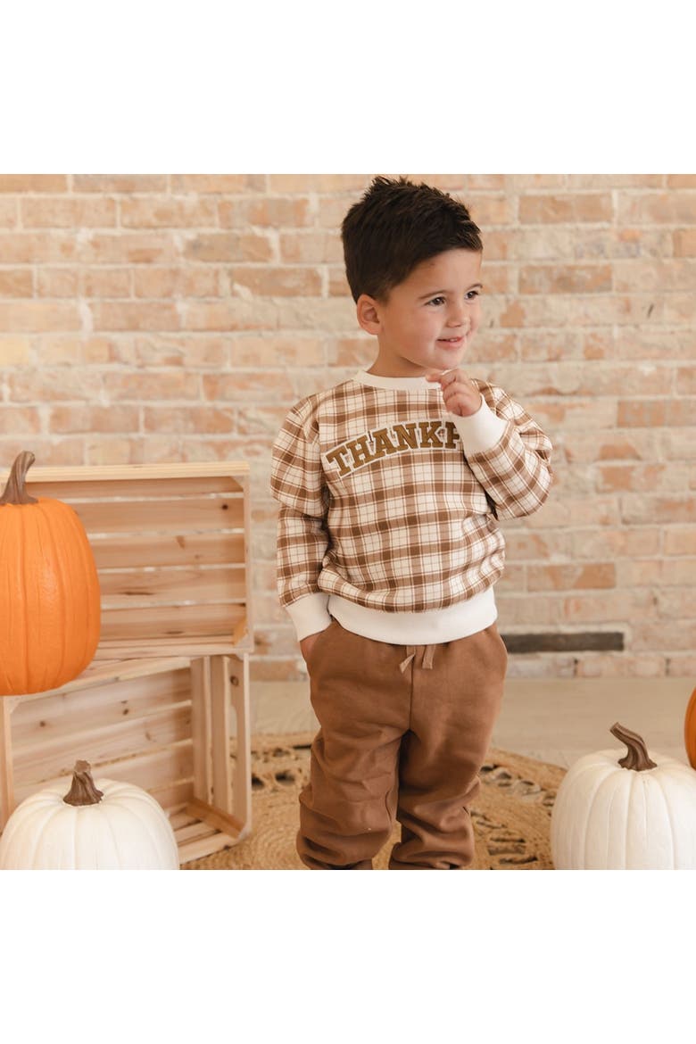 Thankful Patch Thanksgiving Sweatshirt, Alternate, color, Natural