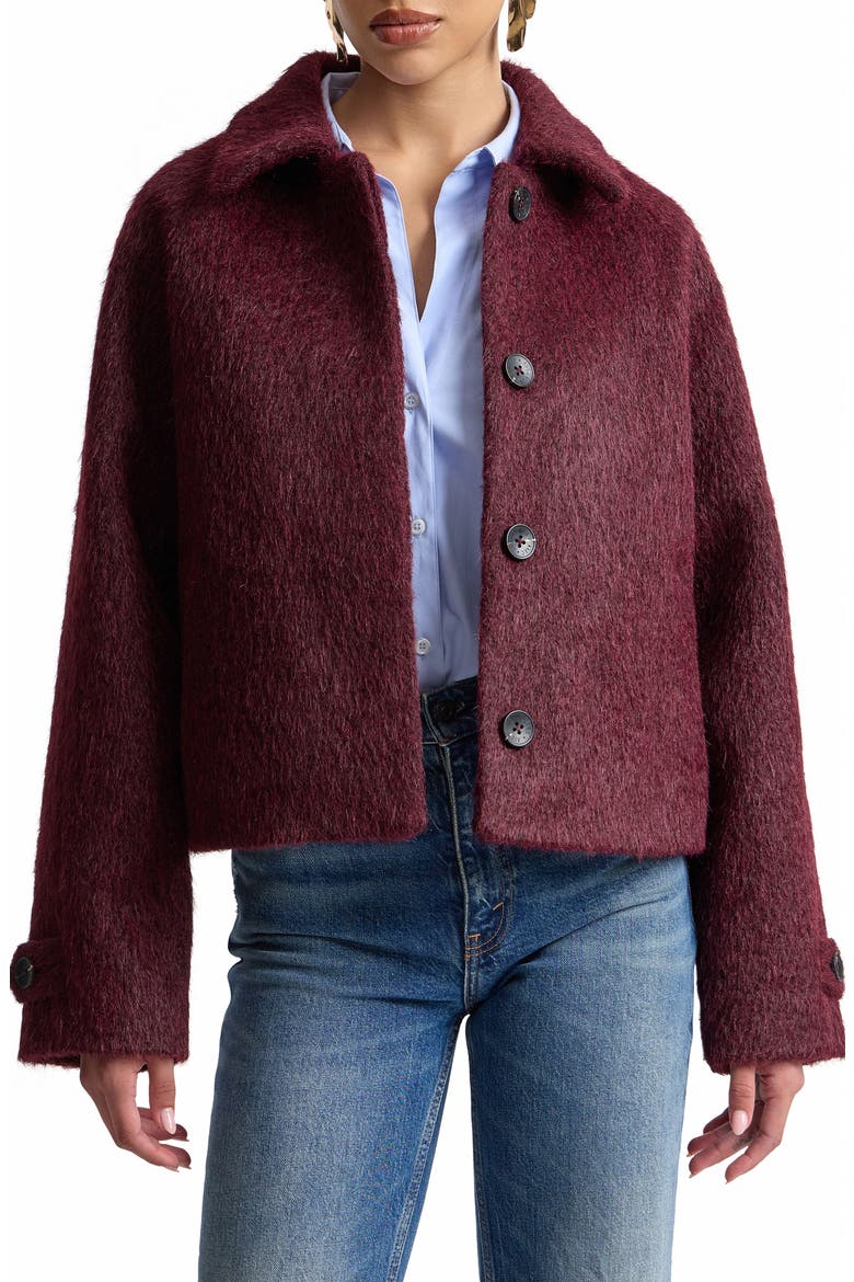 Crop Woolly Jacket, Main, color, CURRANT