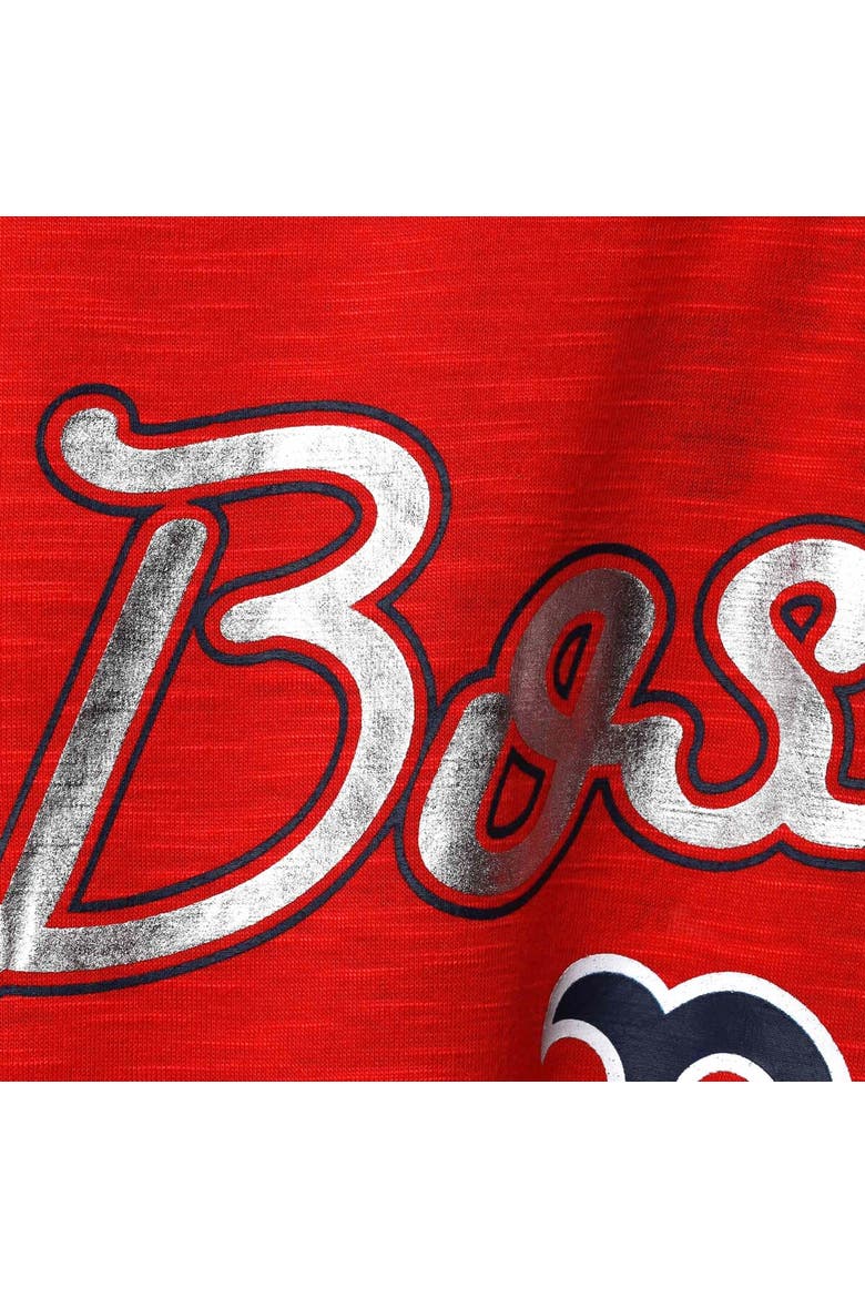 Women's G-III 4Her by Carl Banks Red Boston Red Sox Game Time Slub Beach V-Neck Cover-Up Dress, Alternate, color, Red