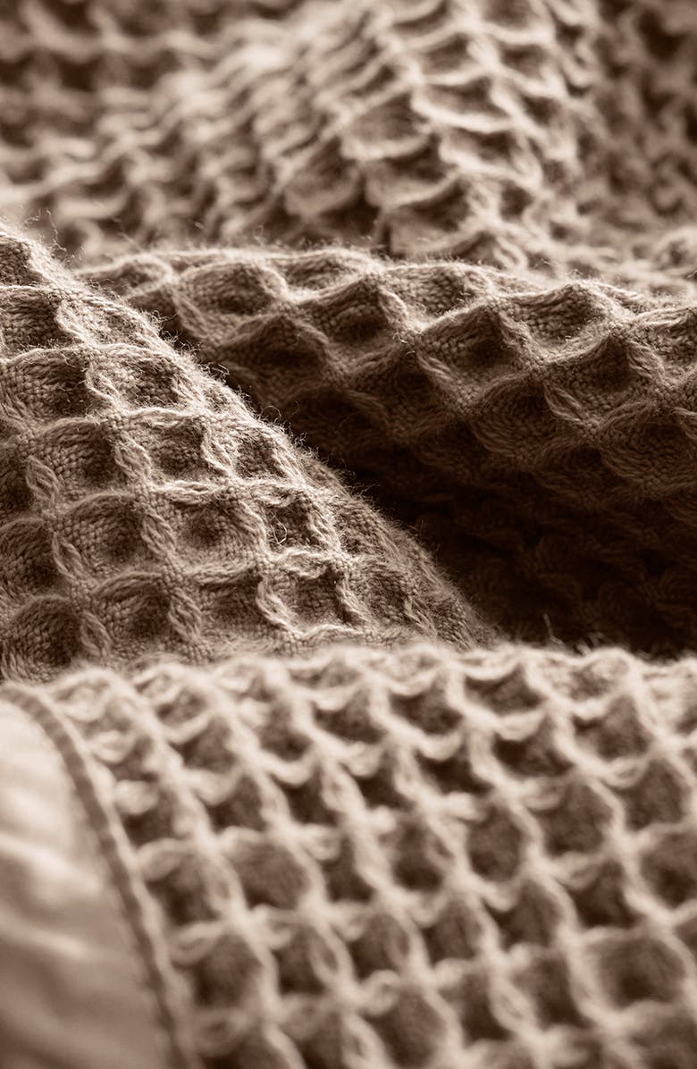 Boll & Branch Organic Cotton Waffle Bed Blanket, Alternate, color, Walnut