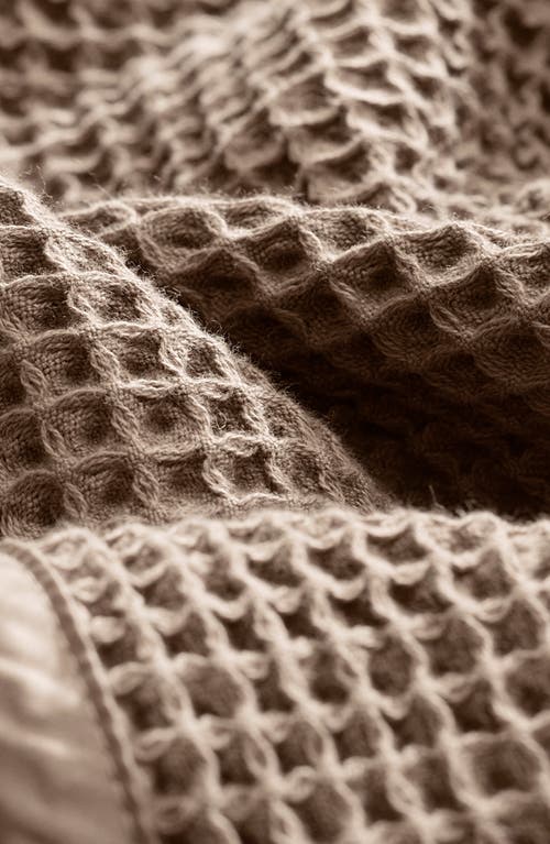 Boll & Branch Organic Cotton Waffle Bed Blanket In Brown