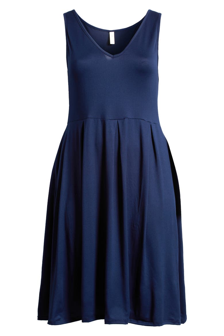 Sleeveless Jersey Dress, Alternate, color, NAVY