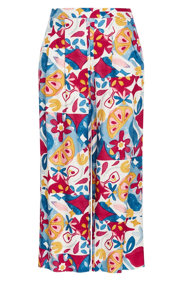 City Chic Athena Printed Wide Leg Pants, Alternate, color, Mosaic