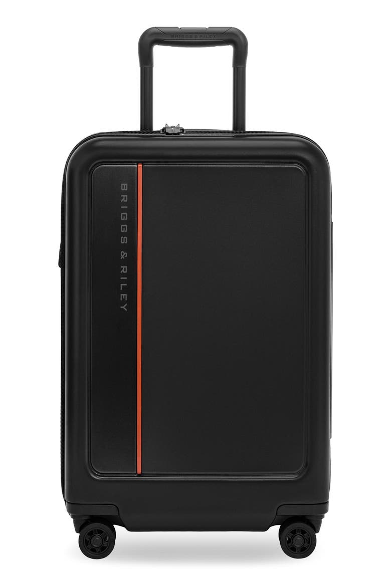 ZDX Essential 22 Inch Hardside Carry-On Spinner Luggage, Main, color, BLACK