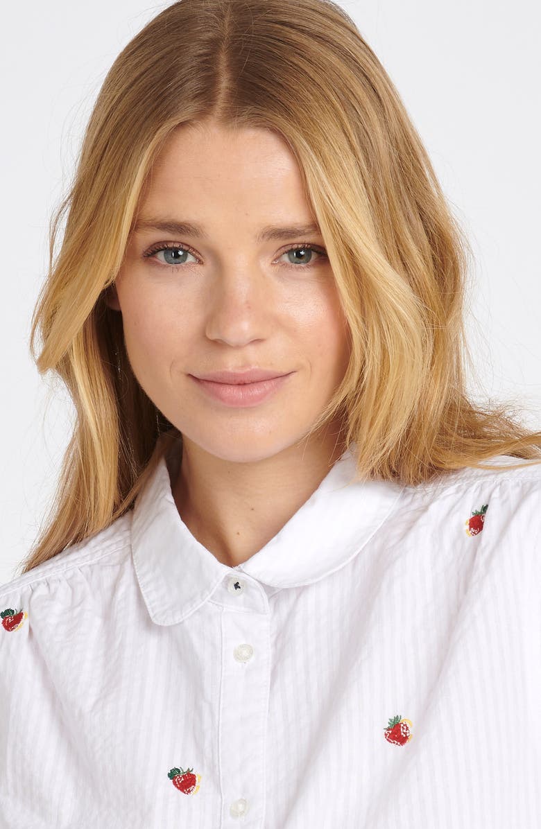 Barbour Sandridge Embroidered Button-Up Shirt, Alternate, color, White