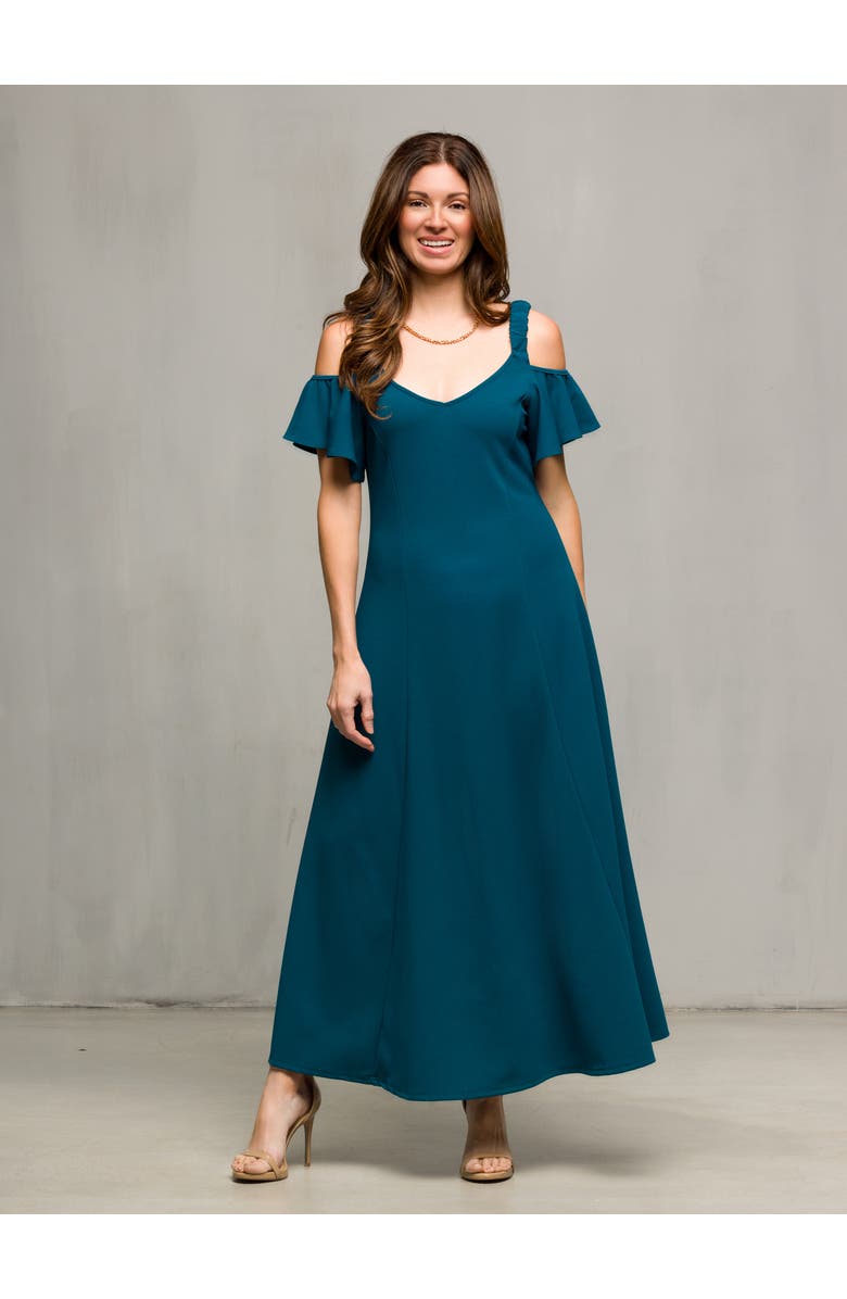 24seven Comfort Apparel Sleeveless V-Neck Maxi Dress with Pocket Detail, Alternate, color, Black