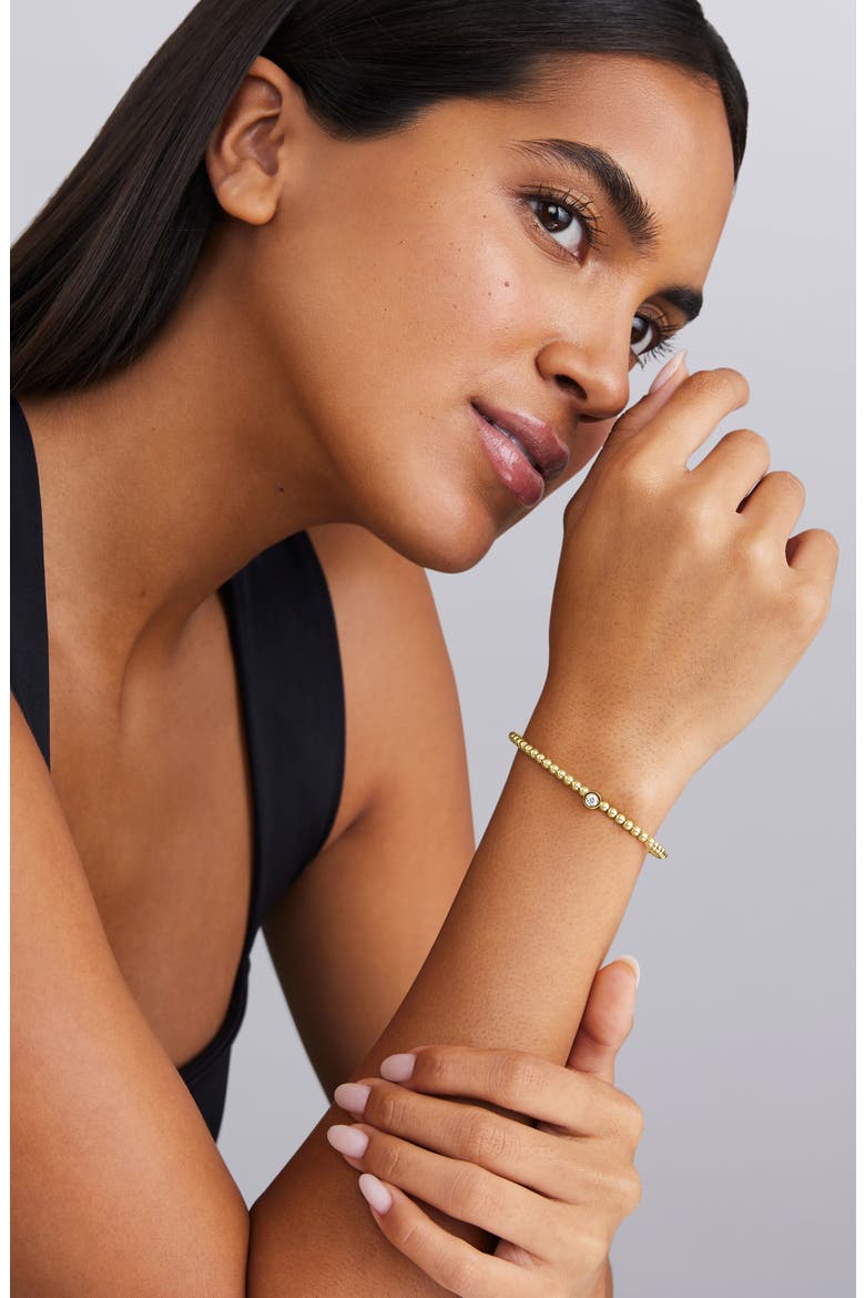 Caviar Diamond Cuff Bracelet, Alternate, color, GOLD