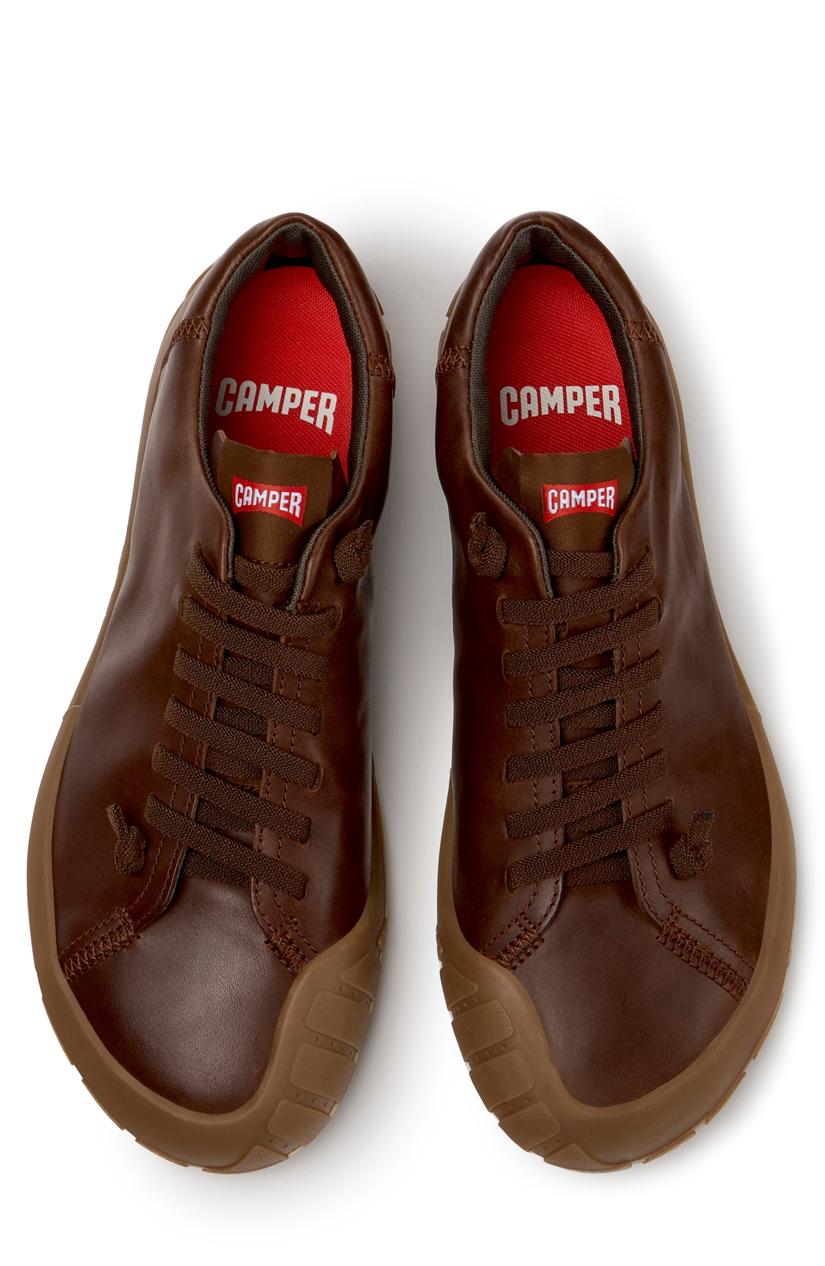 Peu Path Leather Sneaker, Alternate, color, MEDIUM BROWN