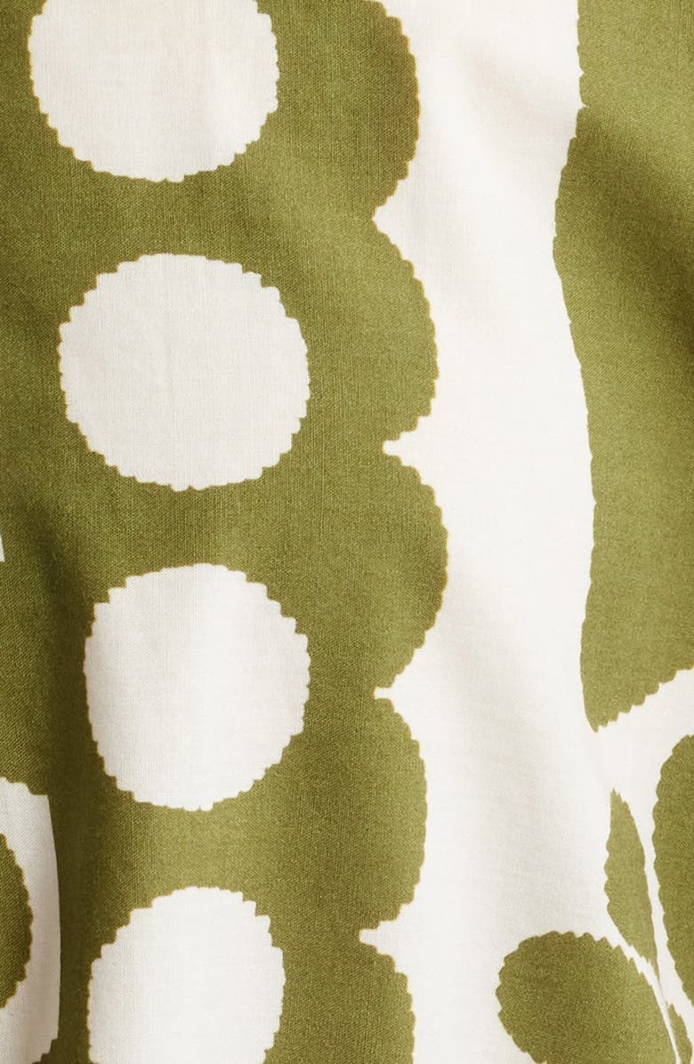 FARM Rio Palermo Floral Cotton Drawstring Waist Button-Up Shirt, Alternate, color, Palermo Green