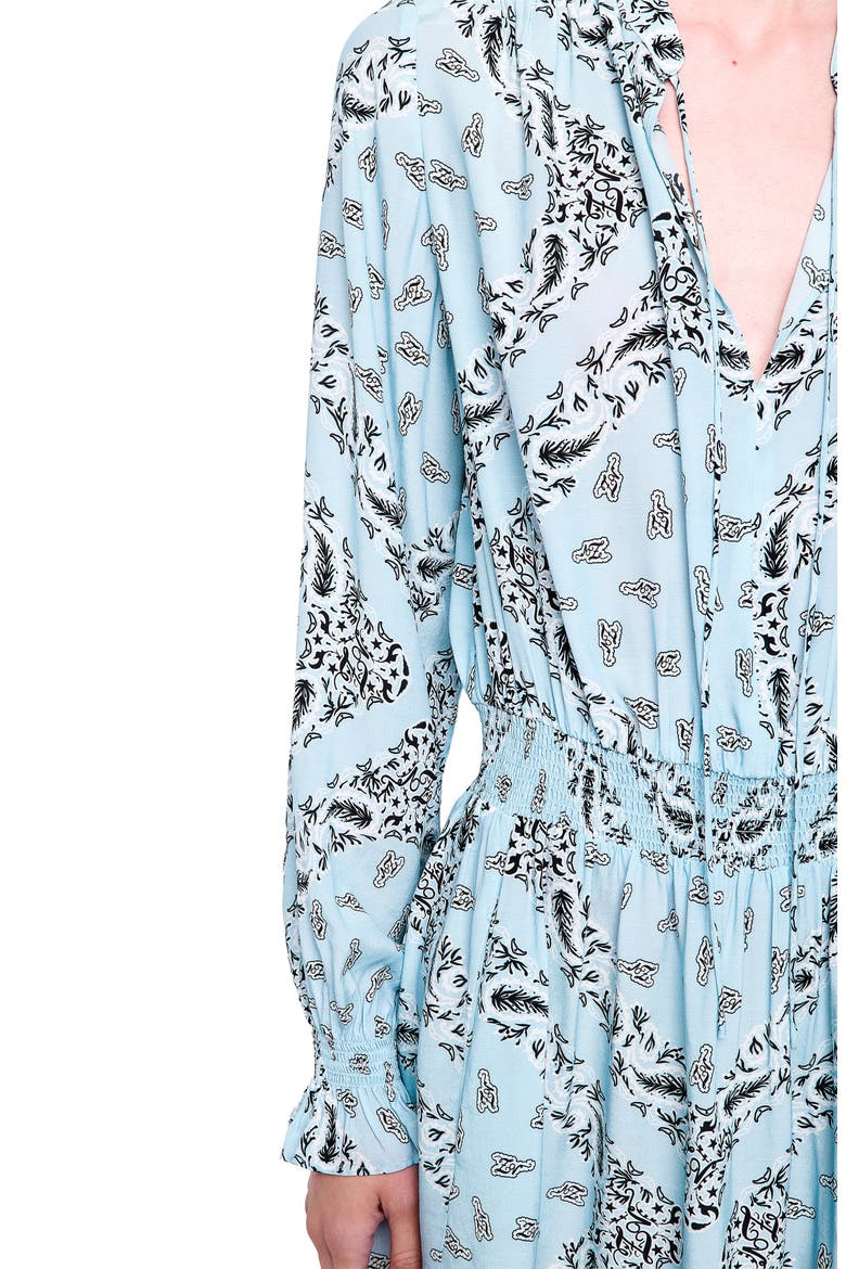 Rayados Long Sleeve Minidress, Alternate, color, BLEU OXFORD