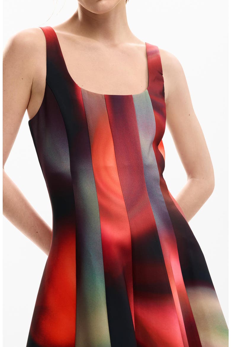 Sleeveless Fit & Flare Minidress, Alternate, color, BLACK