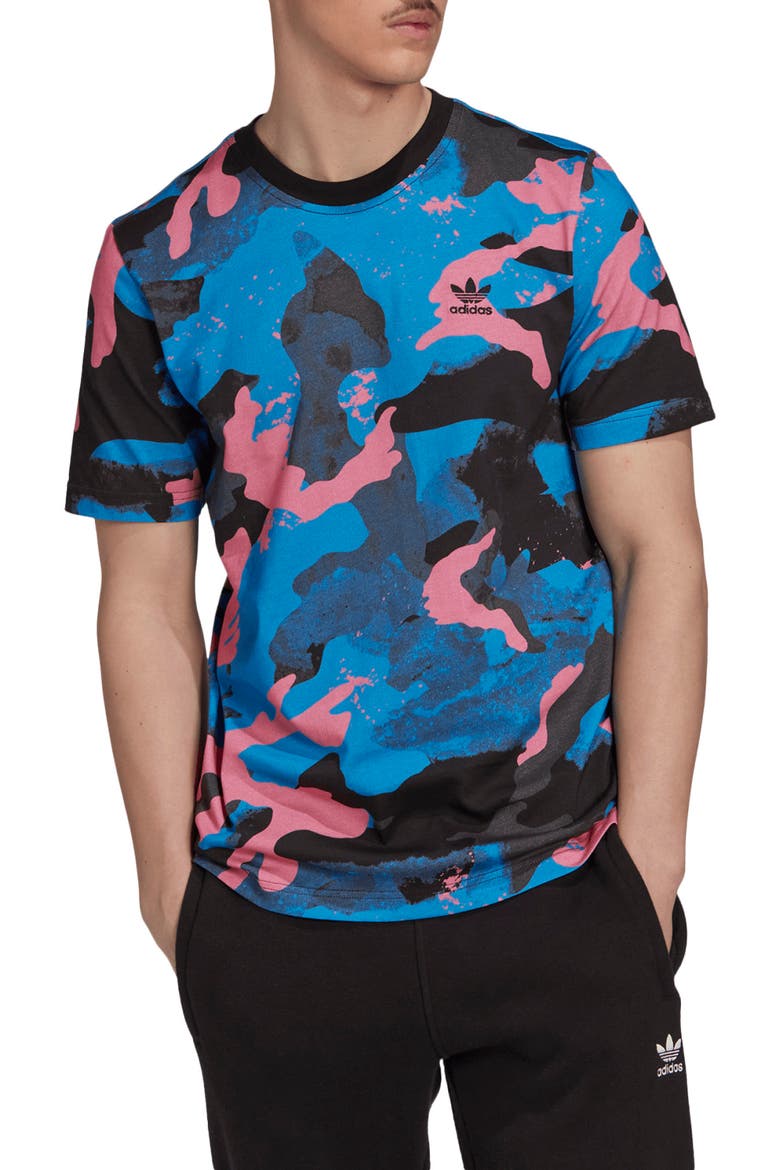 Camouflage Series Cotton Crewneck T-Shirt, Main, color, PULSE BLUE