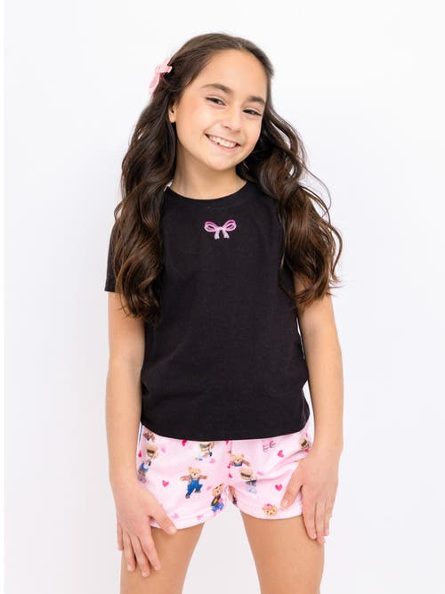 Preppy Goose Plush Teddy Bears Loungewear Shorts In Pink