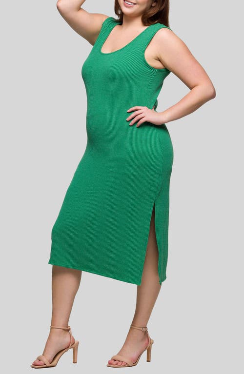 24seven Comfort Apparel Sleeveless Rib Midi Dress