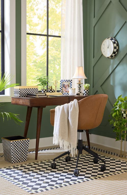 Mackenzie-childs Mackenzie Childs Courtly Check Enameled Steel School Wall Clock