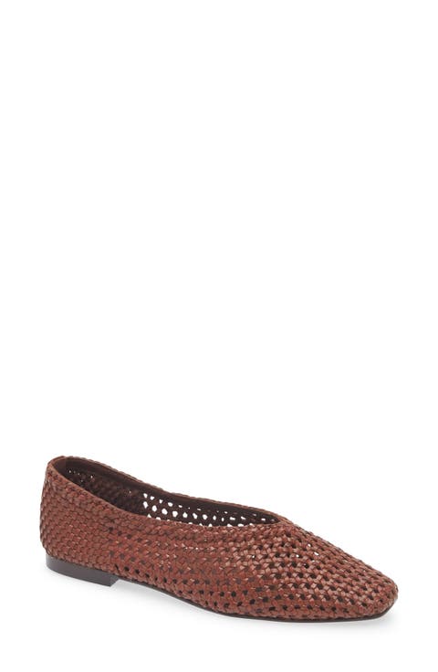 The Mylie Ballet Flat in Handwoven Leather (Women)