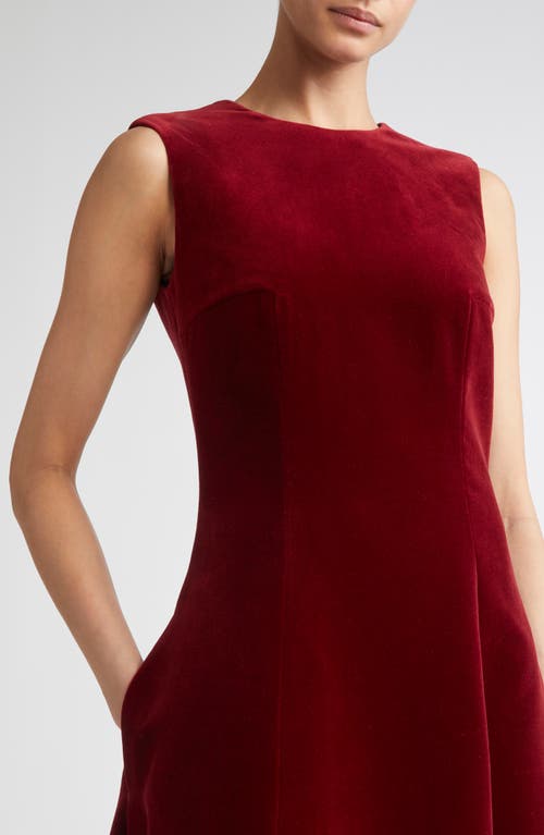Emilia Wickstead Nodin Sleeveless Velvet Column Gown In Red