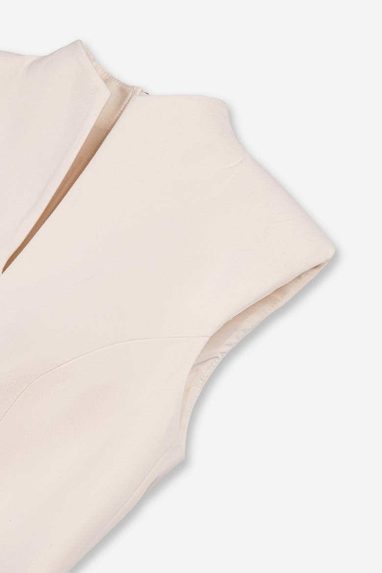 Padded Shoulder Asymmetric Blouse, Alternate, color, Ivory