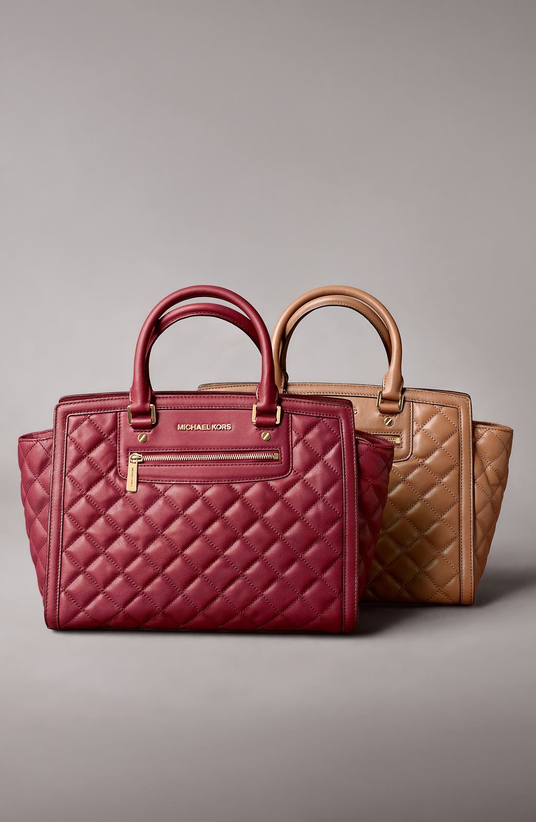 'Large Selma' Quilted Leather Satchel, Alternate, color, BLACK