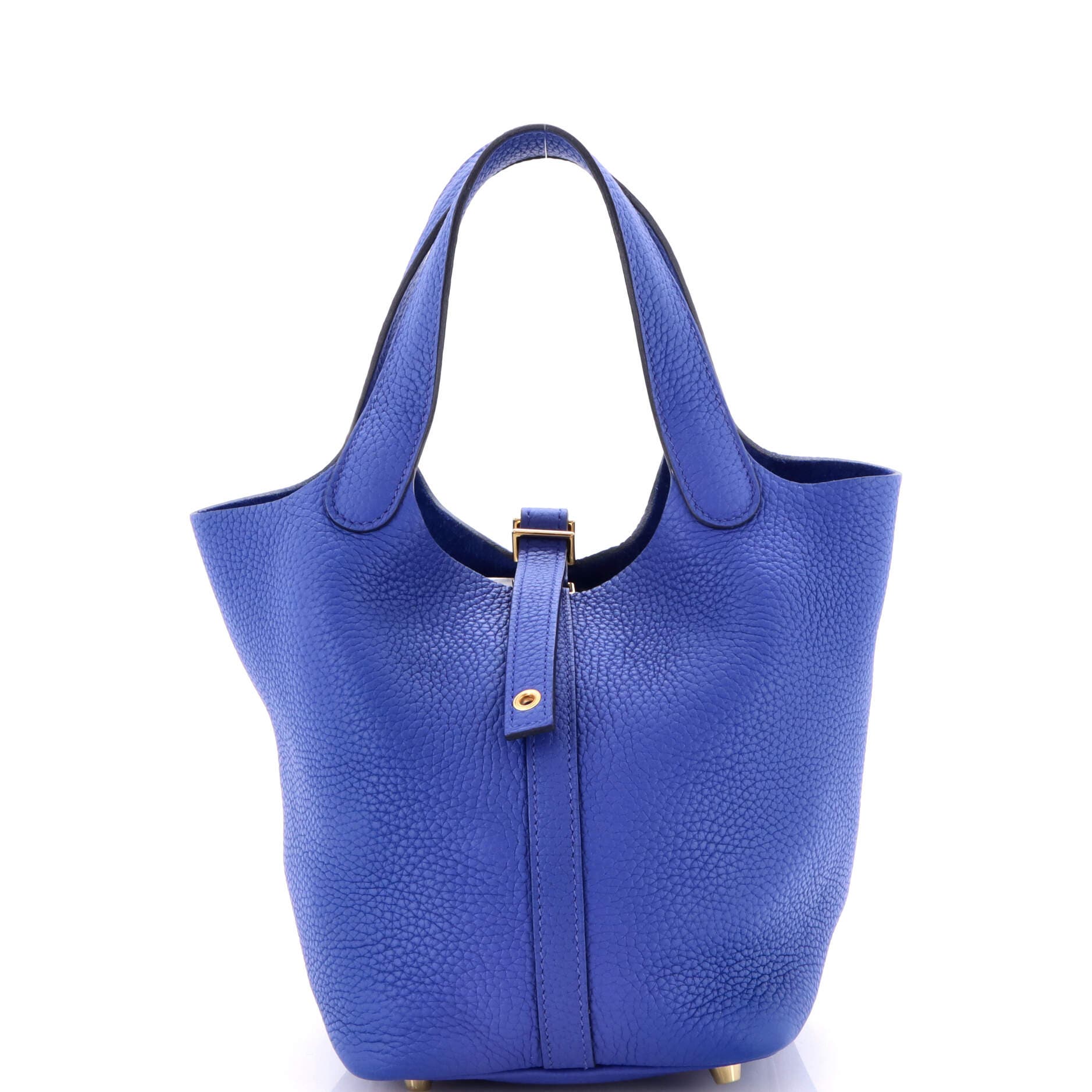Pre-Owned Hermes Picotin Lock Bag Clemence PM, Main, color, Bleu Royal