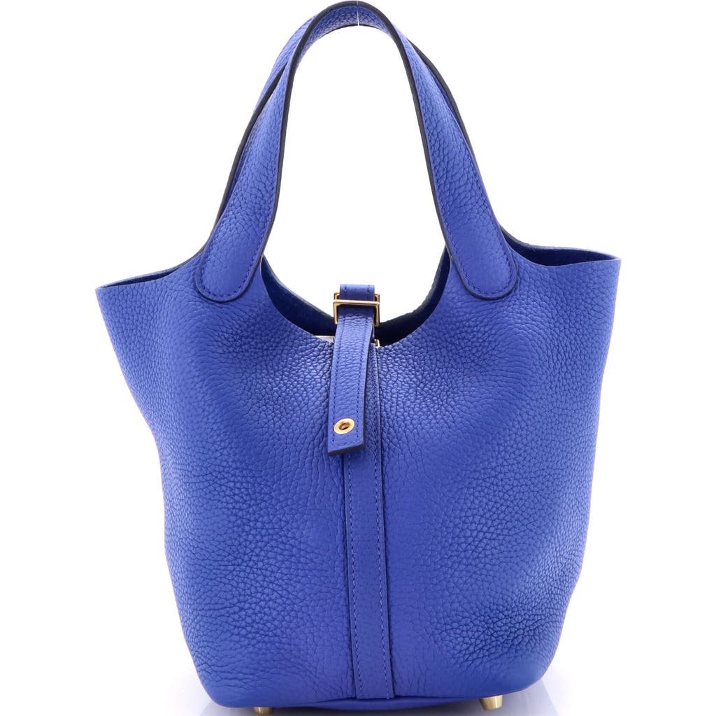 Pre-owned Hermes Hermes Picotin Lock Bag Clemence Pm In Blue