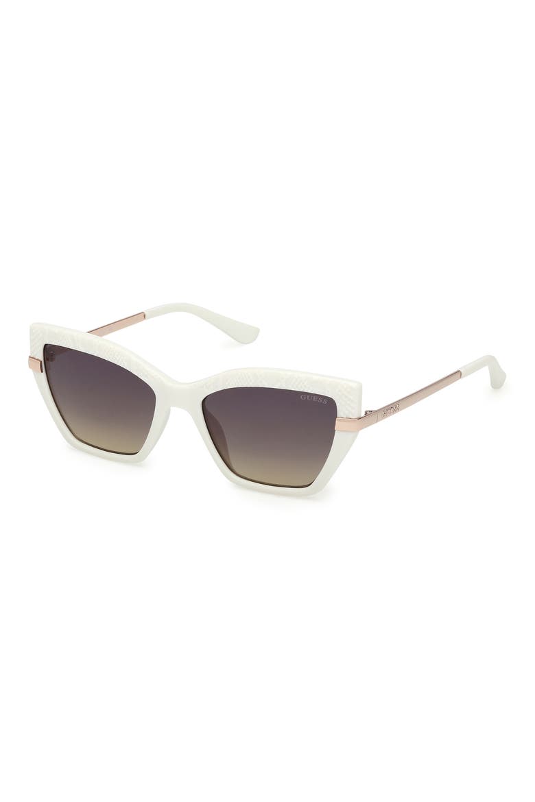 Rectangular Sunglasses, Alternate, color, WHITE / GRADIENT SMOKE
