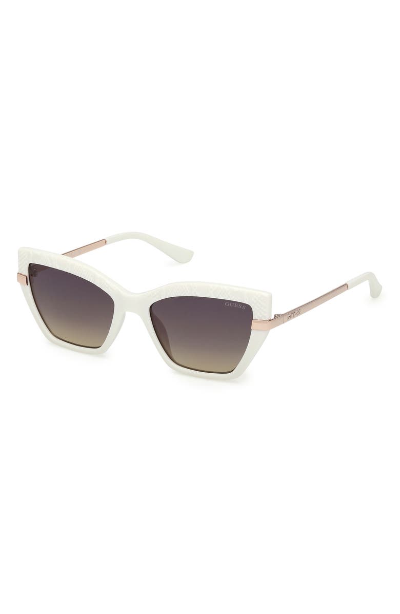 GUESS Rectangular Sunglasses, Alternate, color, White / Gradient Smoke