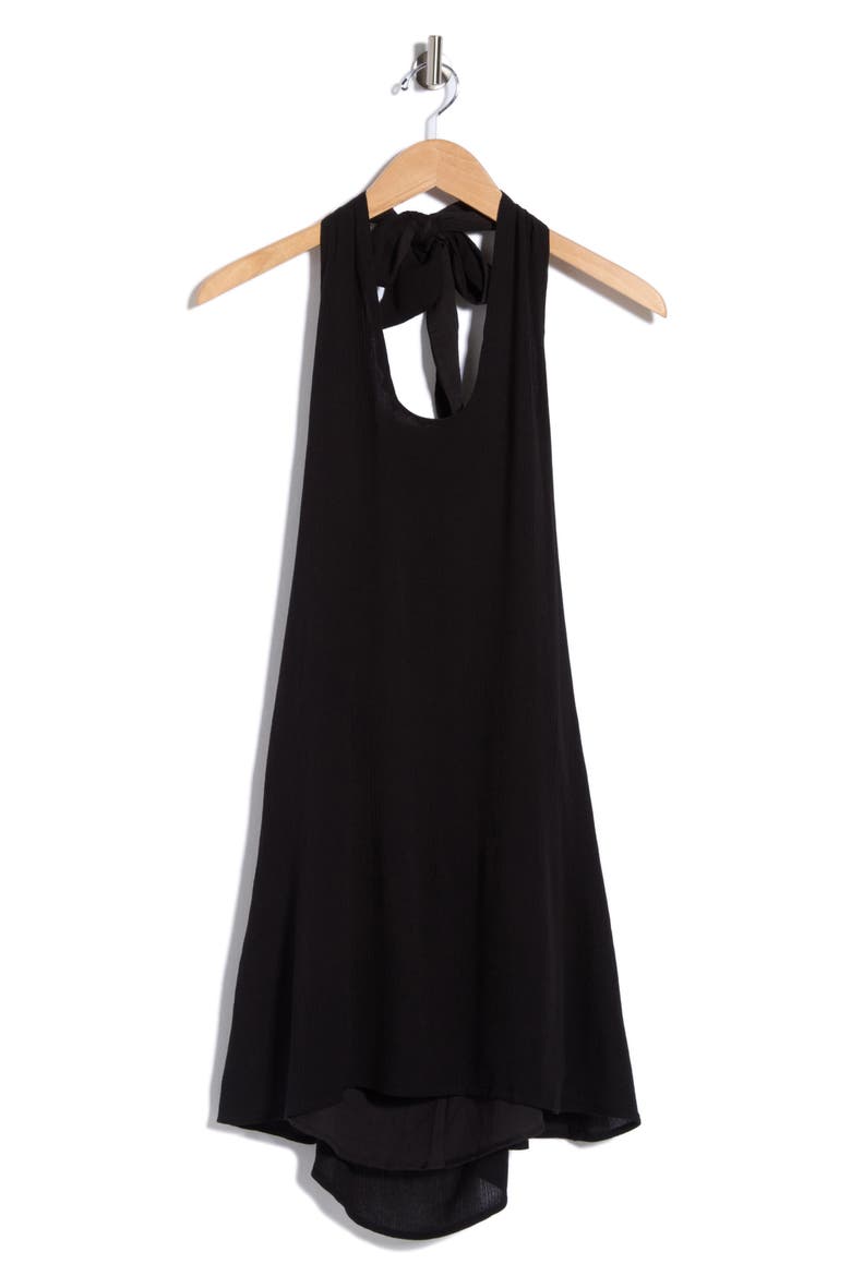 Halter Neck Open Back Cover-Up Dress, Alternate, color, BLACK