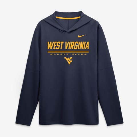 Men's Nike Navy West Virginia Mountaineers 2026 Sideline Lightweight Long Sleeve Hooded Dri-FIT Top