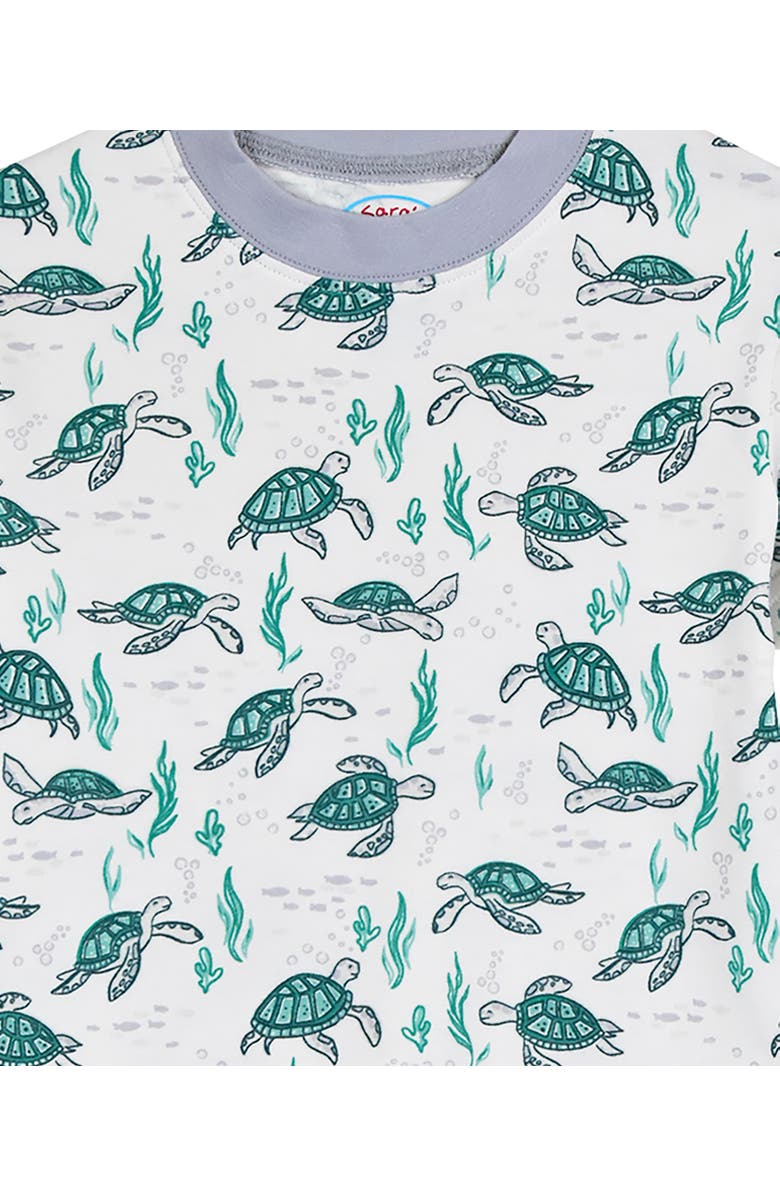 Sara’s Prints Loose Fit Classic Short Pajama 2-Piece Set, Alternate, color, Turtles