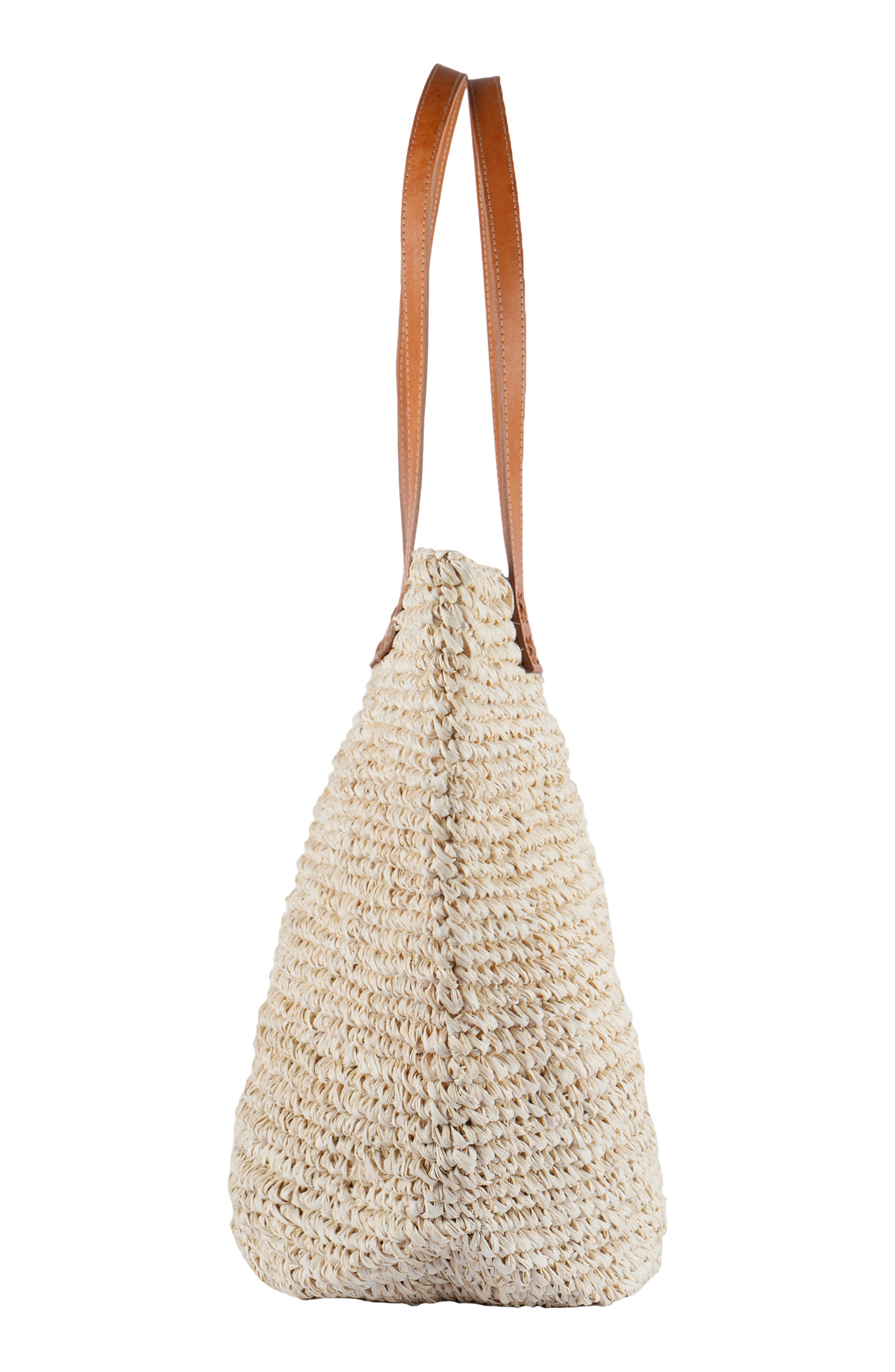 Hamptons Raffia Tote, Alternate, color, WHITE