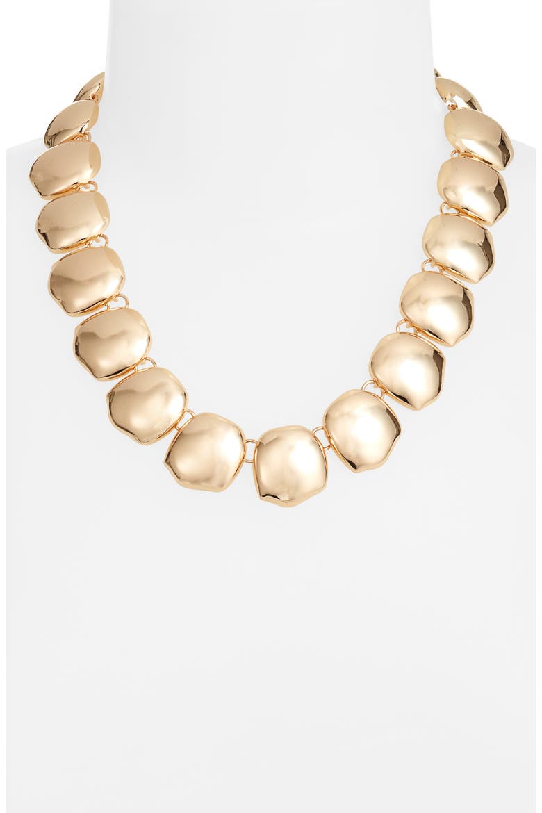 Molten Orb Collar Necklace, Alternate, color, GOLD