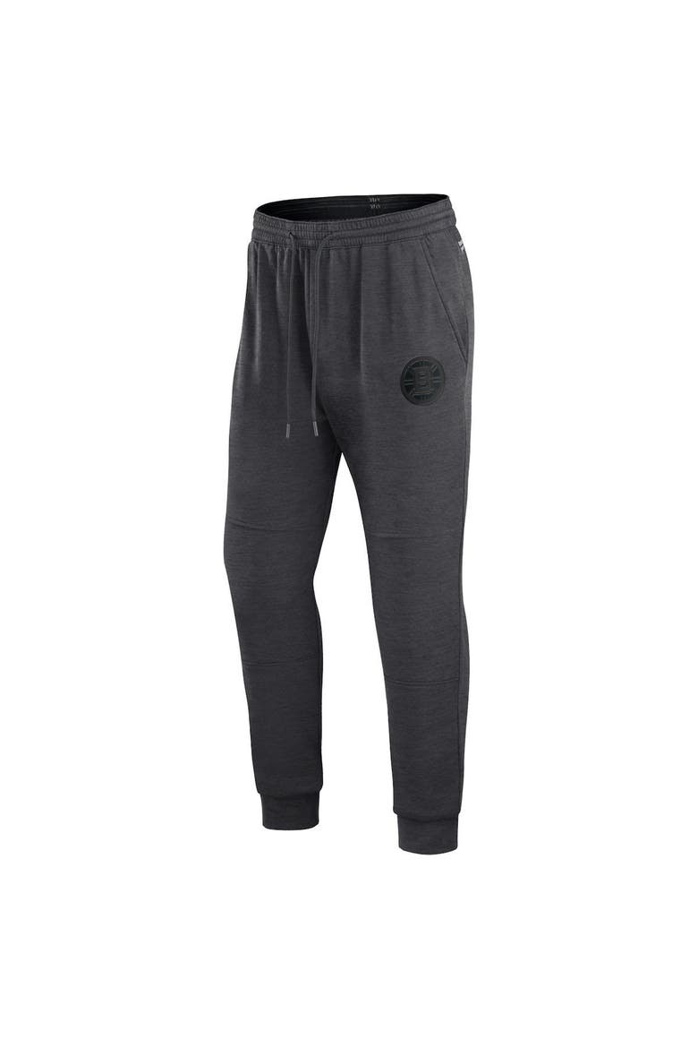 Men's Fanatics Branded Heather Charcoal Boston Bruins Authentic Pro Road Jogger Sweatpants, Alternate, color, Heather Charcoal