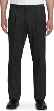 Harbor Bay by DXL Big & Tall Waist-Relaxer Pleated Twill Pants
