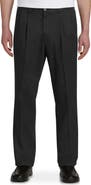 Harbor Bay by DXL Big & Tall Waist-Relaxer Pleated Twill Pants