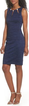 Eliza J Embellished Cutout Taffeta Sheath Dress