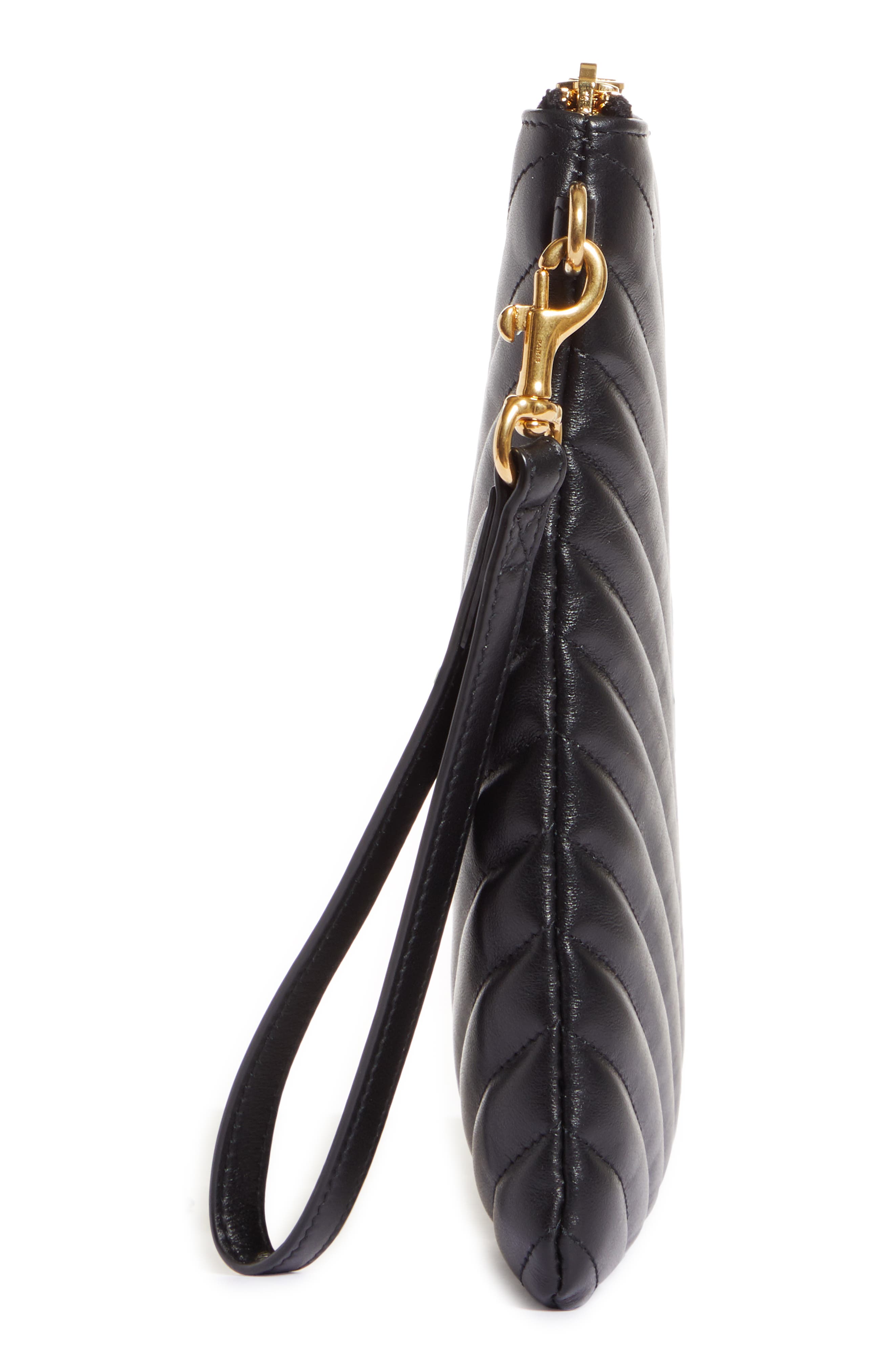 Saint Laurent YSL Monogram Matelassé Leather Tablet Pouch, Alternate, color, 