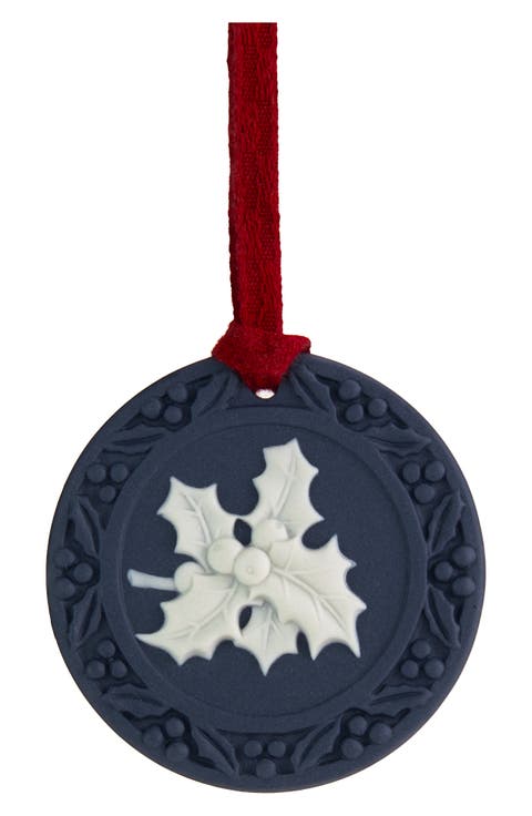Festive Holly Jasperware Ornament