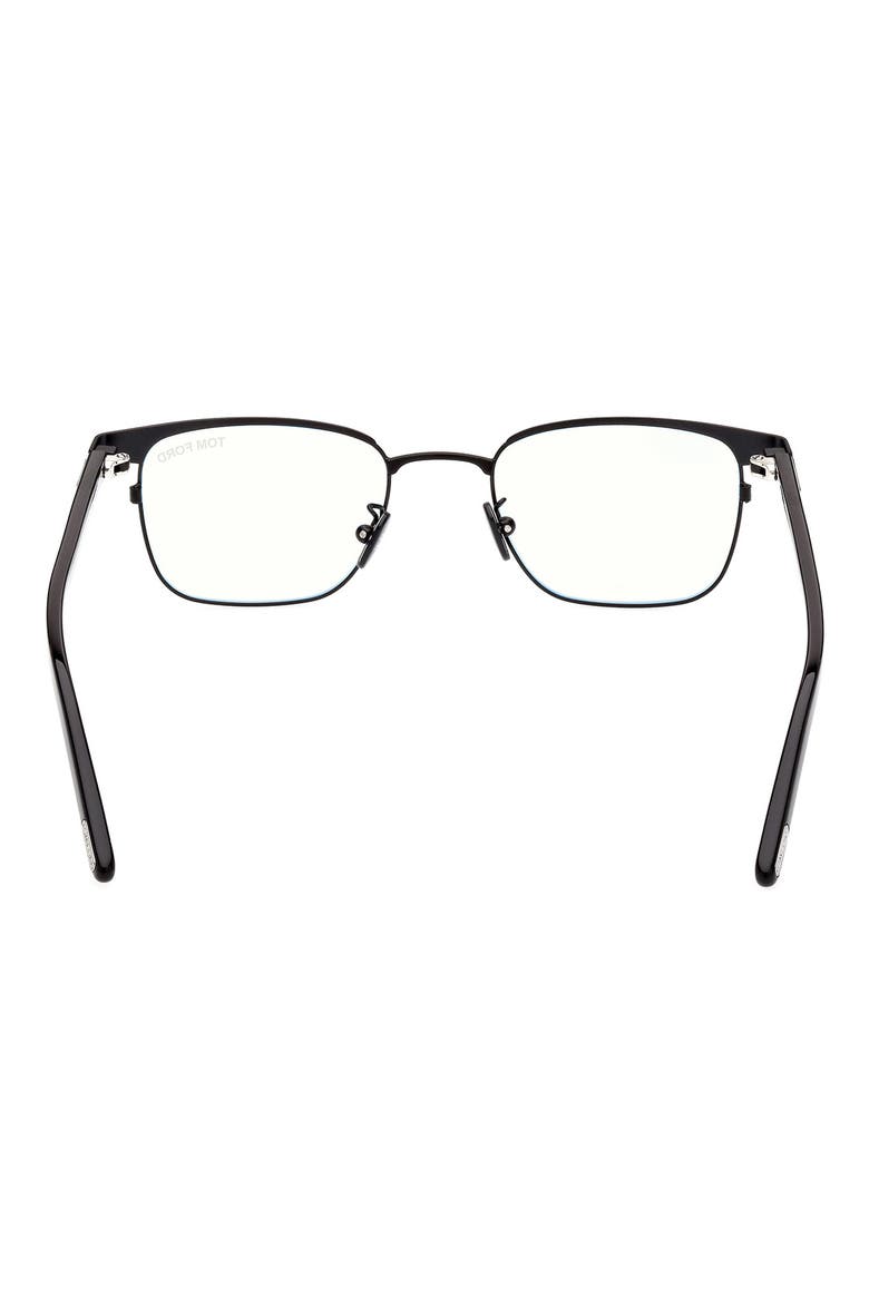 49mm Small Square Blue Light Blocking Reading Glasses, Alternate, color, BLACK/ OTHER