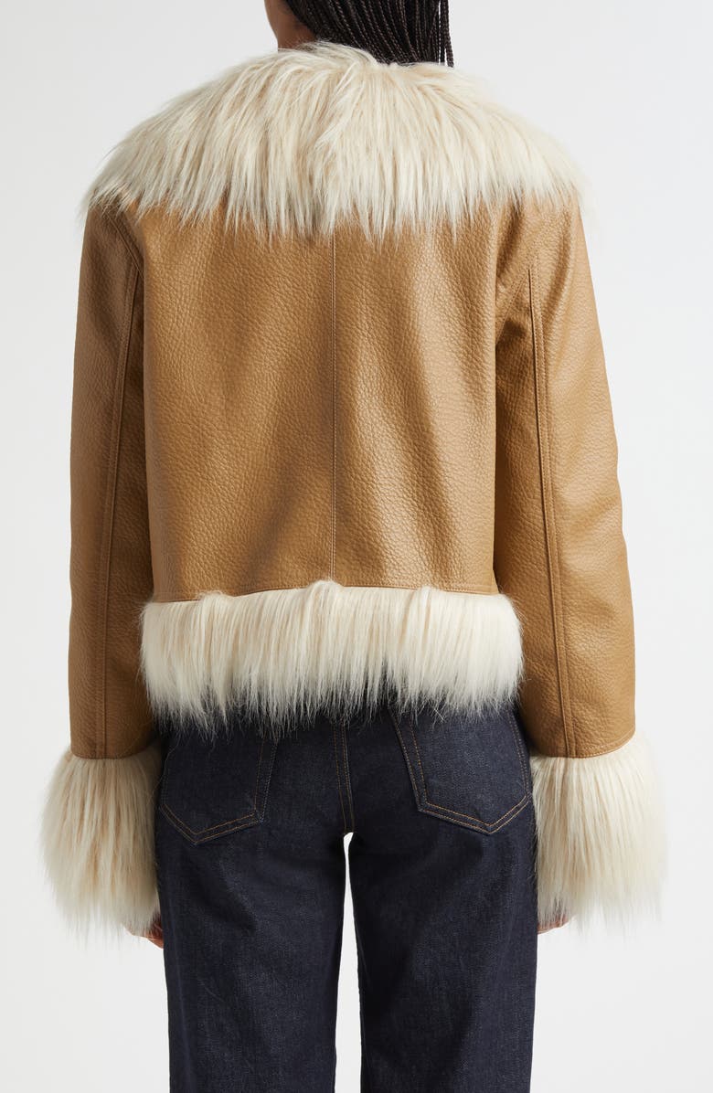 Cinq à Sept Panama Faux Shearling Jacket, Alternate, color, Gold Maplewood/Plaster