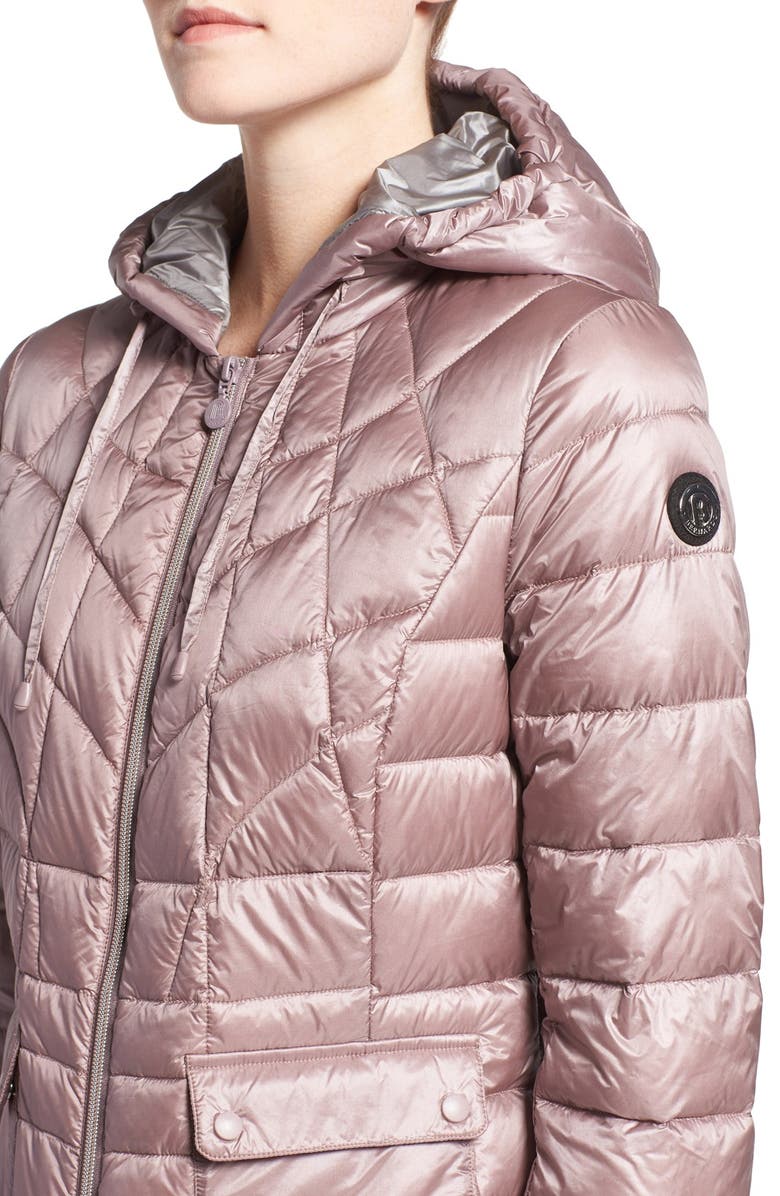 Bernardo Packable Down & PrimaLoft<sup>®</sup> Fill Hooded Jacket, Alternate, color, Rosa/ Light Grey