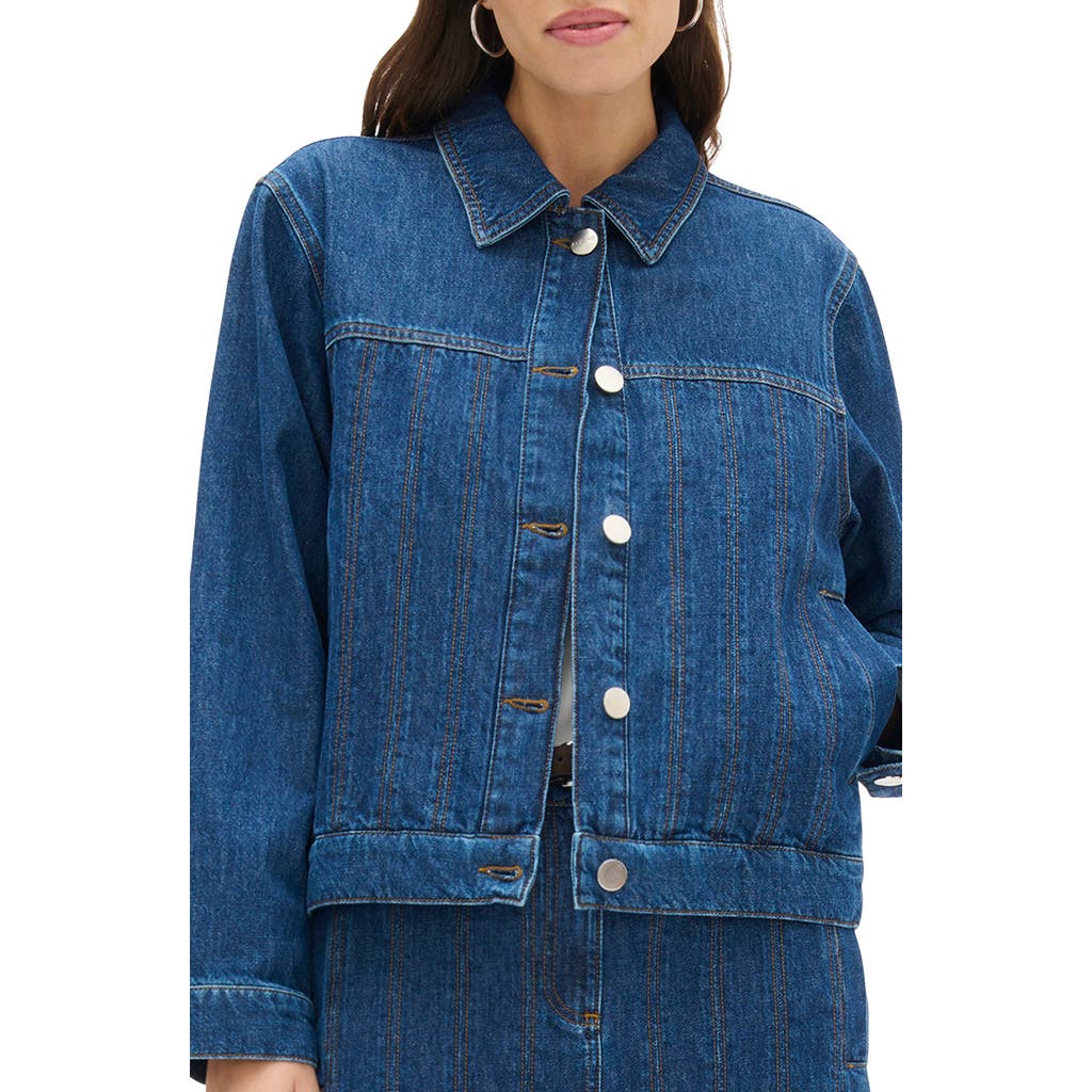 ALIGNE Hestia Denim Jacket in Ocean Blue at Nordstrom, Size Small